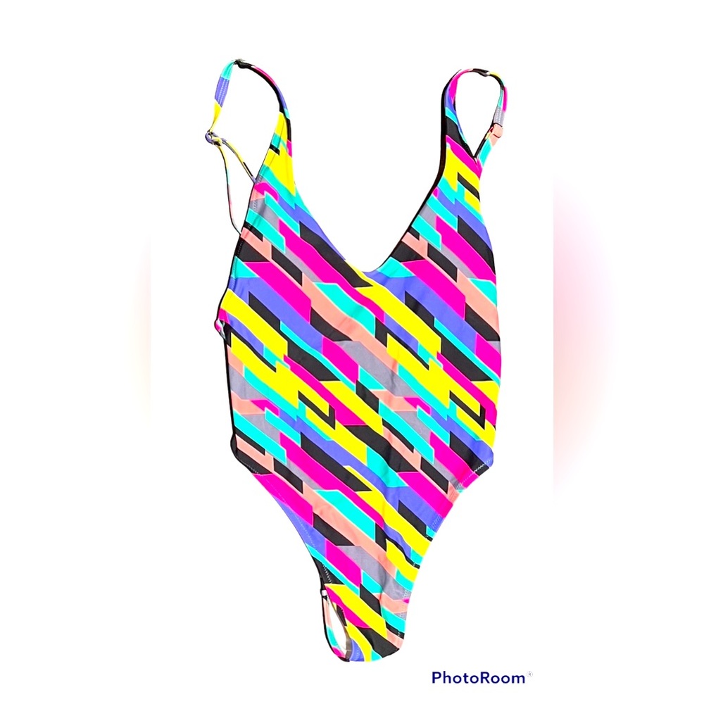 ⭐️ RELLECIGA Women's High Cut Low Back One Piece Thong Swimsuit